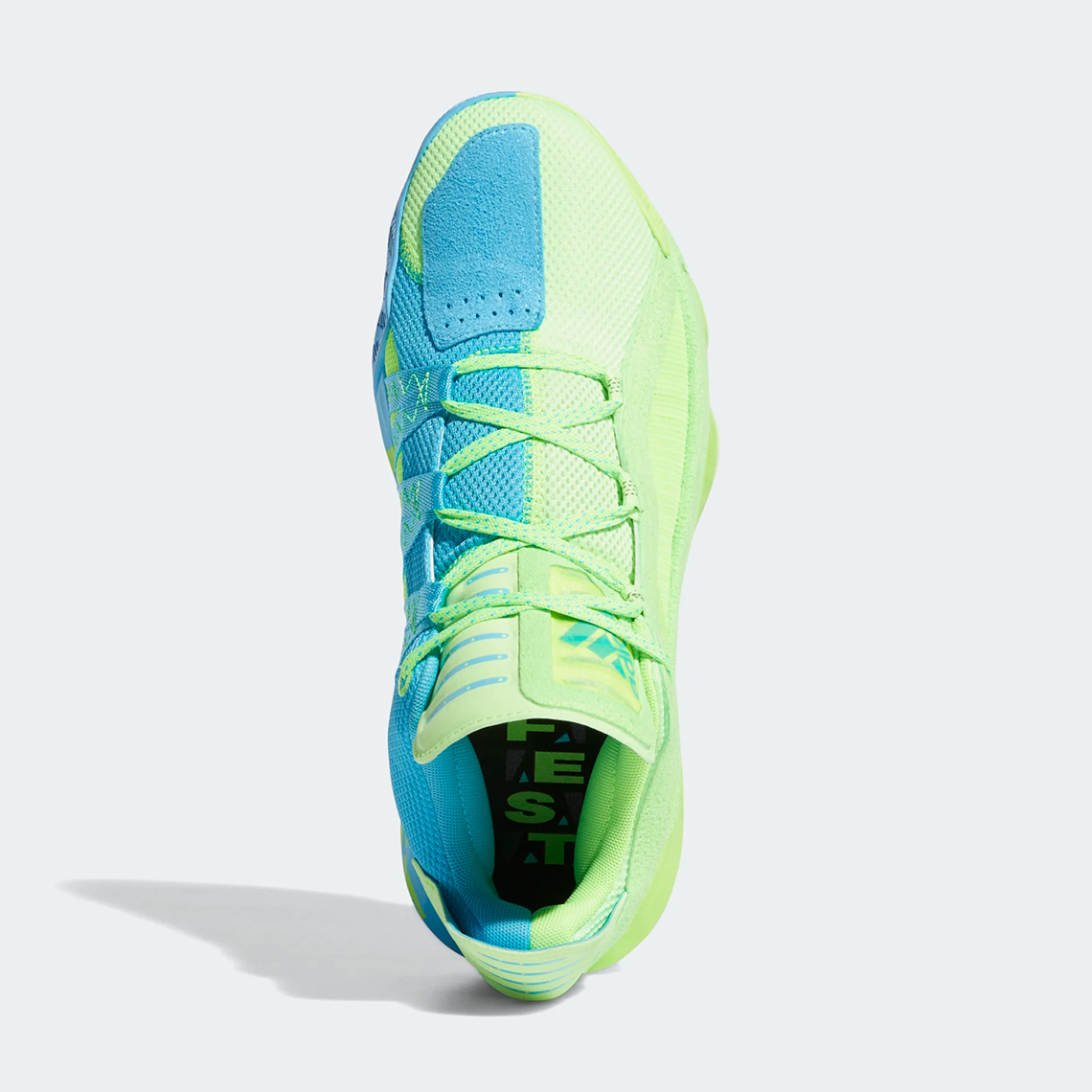 dame 6 neon green and blue