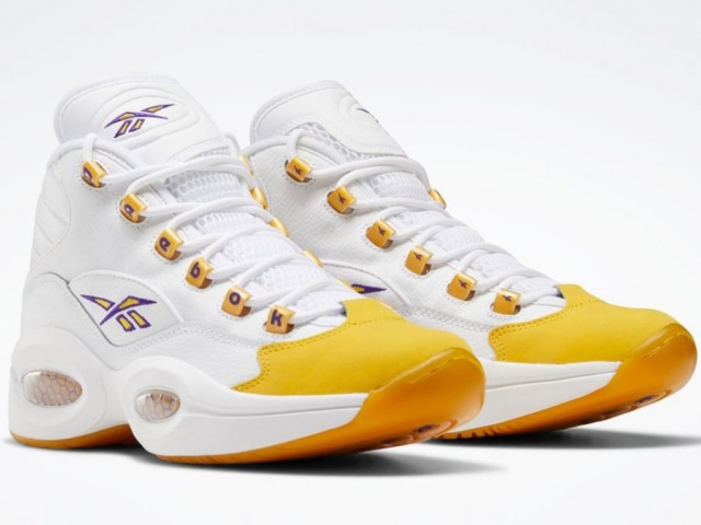 Yellow high top store reeboks